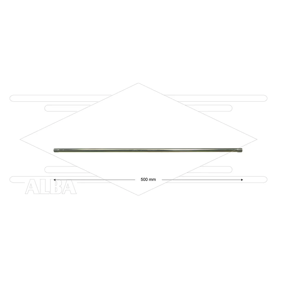 ST003 lans - L=500mm - recht - staal verzinkt - 400 Bar - max 150°C - 2 x 1/4" bu - Afbeelding 1