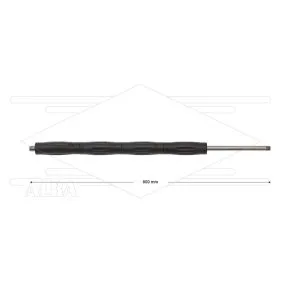 RP007 lans - L=800mm - recht - staal verzinkt - isolatie L=400mm - 400 Bar - max 80°C - 2 x 1/4" bu