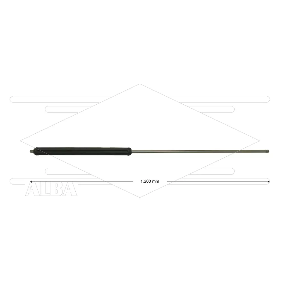 ST007 lans - L=1200mm - recht - RVS - isolatie L=500mm - 400 Bar - max 150°C - 2 x 1/4" bu - Afbeelding 1