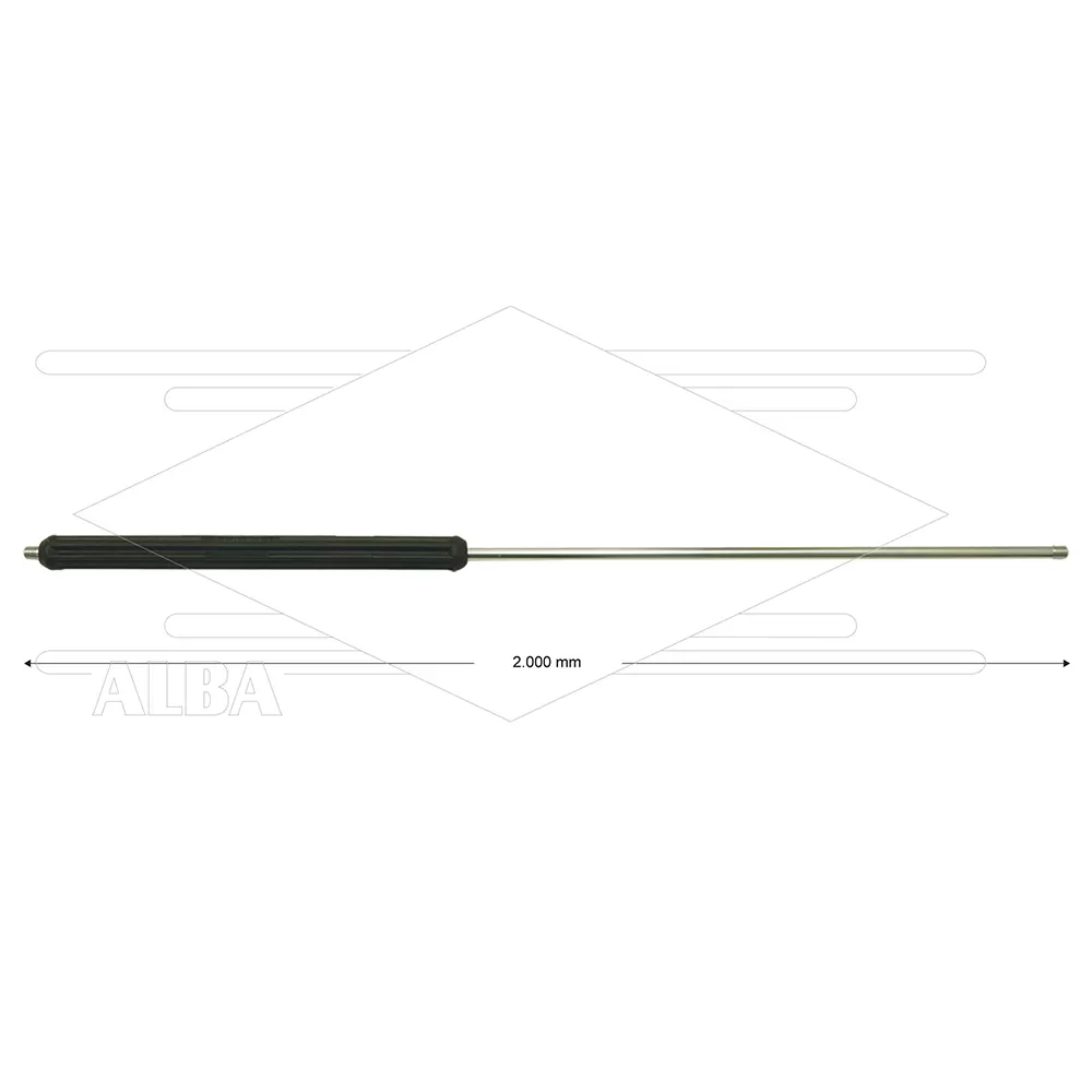 ST007 lans - L=2000mm - recht - RVS - isolatie L=500mm - 400 Bar - max 150°C - 2 x 1/4" bu - Afbeelding 1