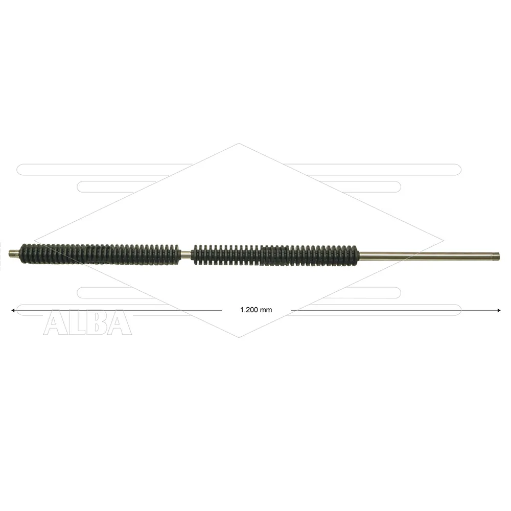 PFL lans - L=1200mm - recht - RVS - vast isolatie 2 x L=265mm - 250 Bar - max 160°C - 2 x 1/4" bu - Afbeelding 1
