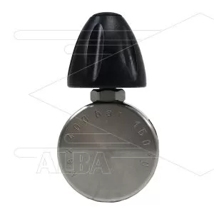 Naaldventiel RVS voor RP53 met bovenknop - 400 Bar - 3 x 1/4" bi