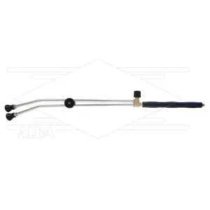 RP53 dubbele lans - L=980mm - staal verzinkt - bovenknop - isolatiedeel L=290mm - 250 Bar - max 80°C - 1/4" bu - Incl. lagedruknozzle