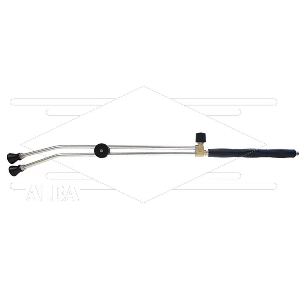 RP53 dubbele lans - L=980mm - staal verzinkt - bovenknop - isolatiedeel L=290mm - 250 Bar - max 80°C - 1/4" bu - Incl. lagedruknozzle - Afbeelding 1
