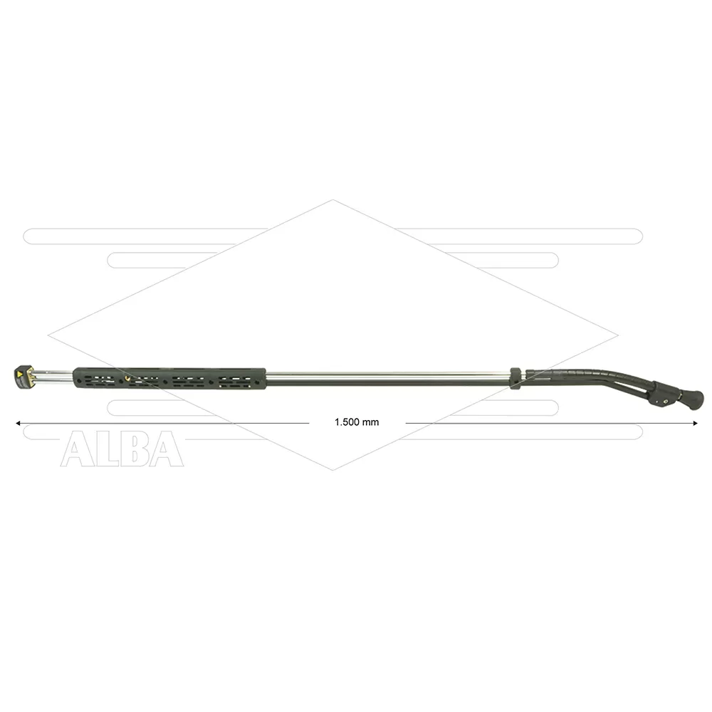 ST85 - flexibele lans - L=1500mm - staal verzinkt - 210 Bar - max 150°C - 2 x 1/4" bi - Afbeelding 1