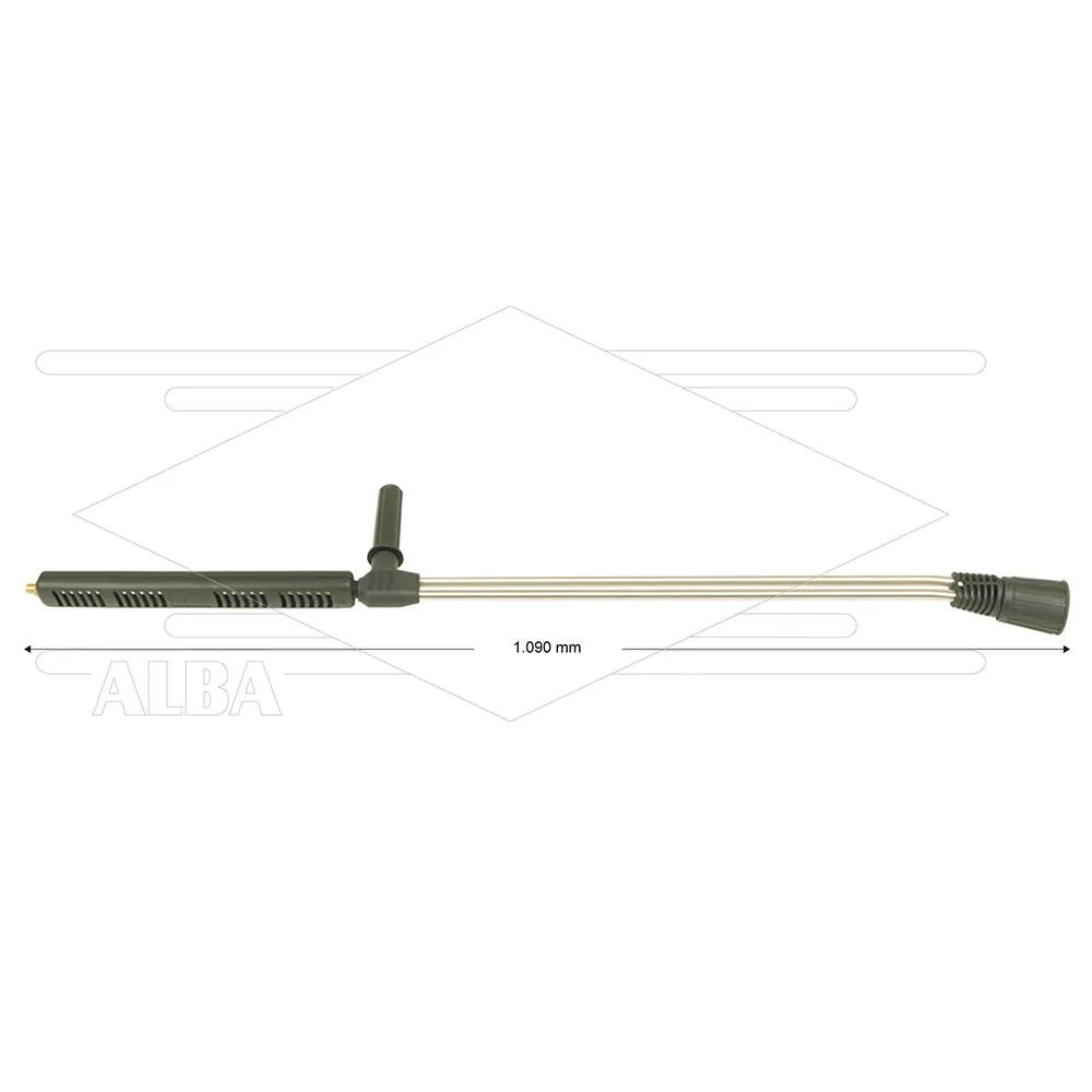 LD9 dubbele lans - L=1090mm - RVS - zijgreep - 250 Bar - max 160°C - excl. nozzles - 1/4" bu - Afbeelding 1