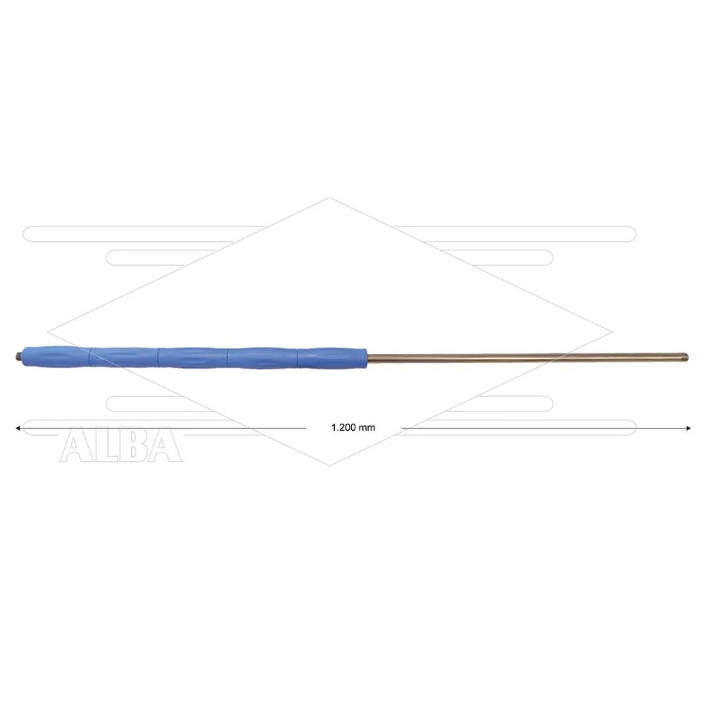 RP002 lans - L=1200mm - recht - RVS - blauw - isolatie L=485mm - 500 Bar - max 80°C - 2 x 1/4" bu - Afbeelding 1