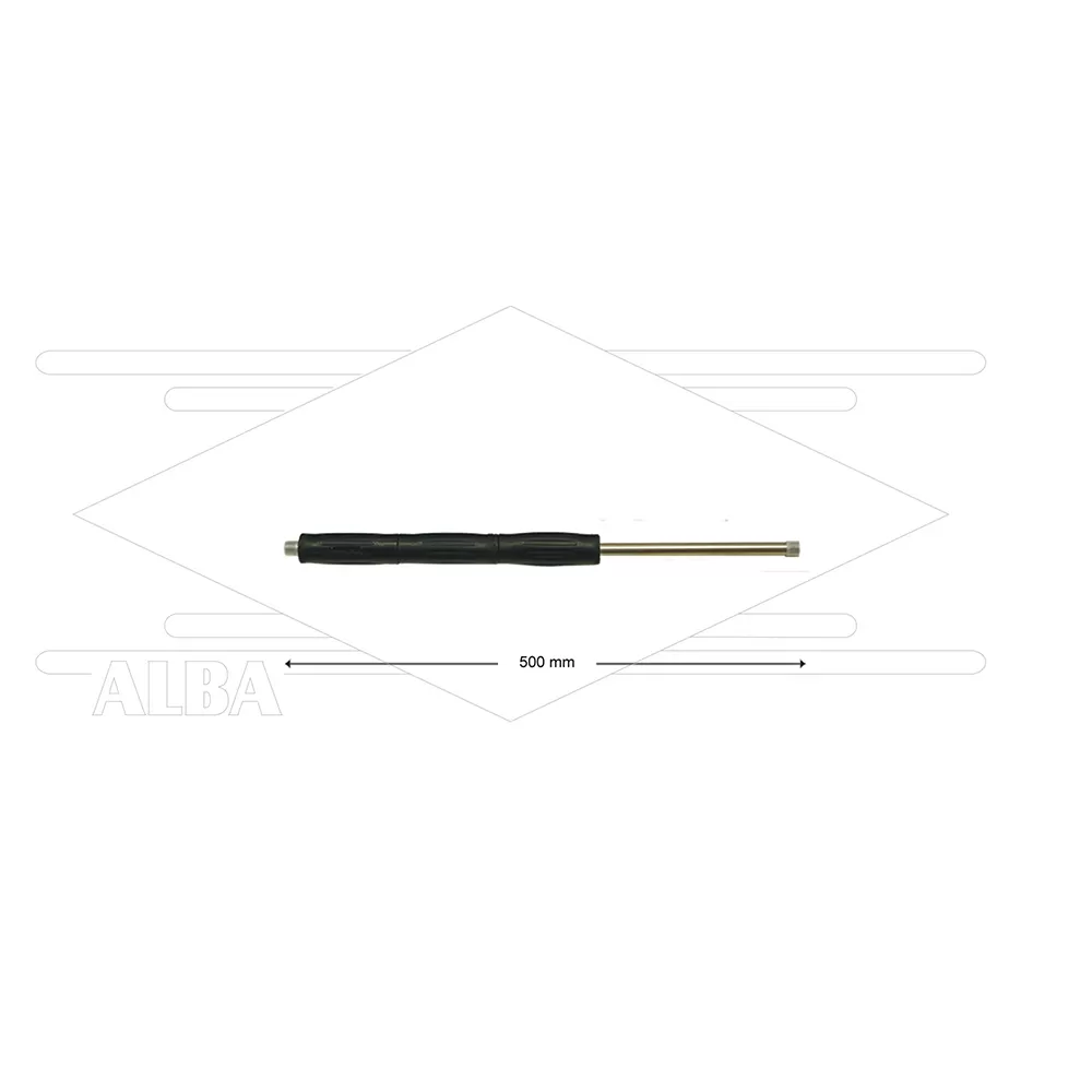 RP10 lans - L=500mm - recht - RVS - isolatie L=295mm - 400 Bar - max 80°C - 2 x 1/4" bu - Afbeelding 1