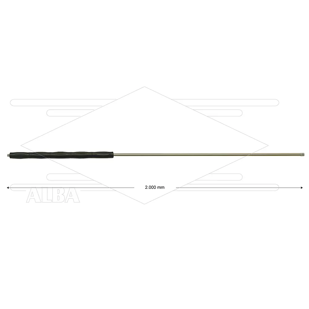 RP10 lans - L=2000mm - recht - RVS - isolatie L=495mm - 400 Bar - max 80°C - 2 x 1/4" bu - Afbeelding 1