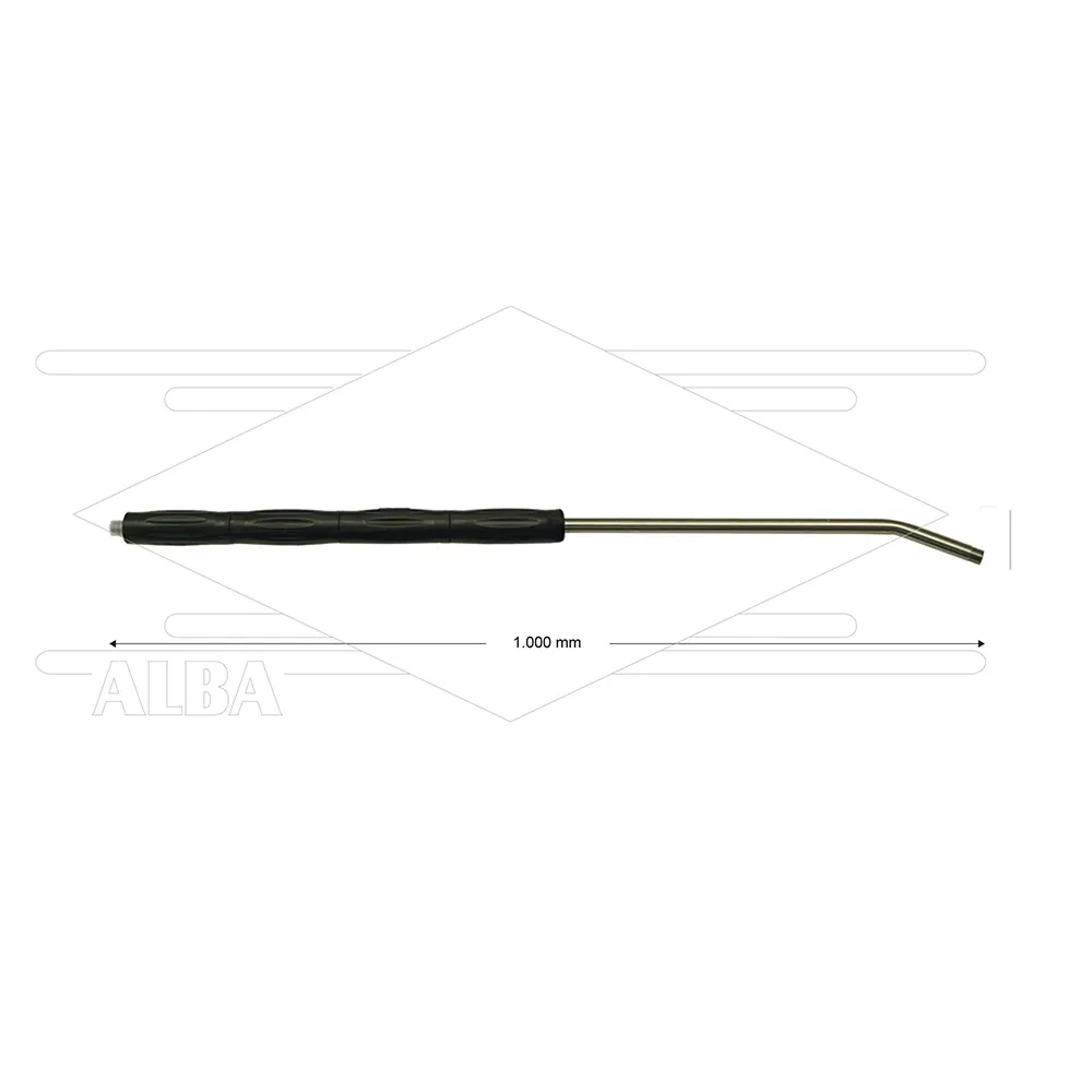 RP10 lans - L=1000mm - gebogen - RVS - isolatie L=495mm - 400 Bar - max 80°C - 2 x 1/4" bu - Afbeelding 1