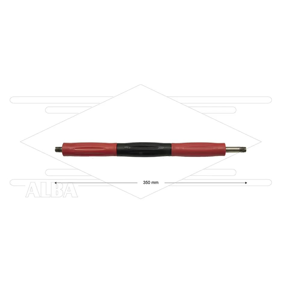 RP50 lans - L=350mm - recht - RVS - isolatie L=295mm - rood/zwart - 500 Bar - max 80°C - 2x 1/4" bu - Afbeelding 1