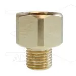 Adapter - messing - M18x1,5 bi x 1/4" bu - eendelig