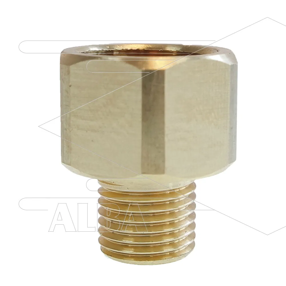 Adapter - messing - M18x1,5 bi x 1/4" bu - eendelig - Afbeelding 1