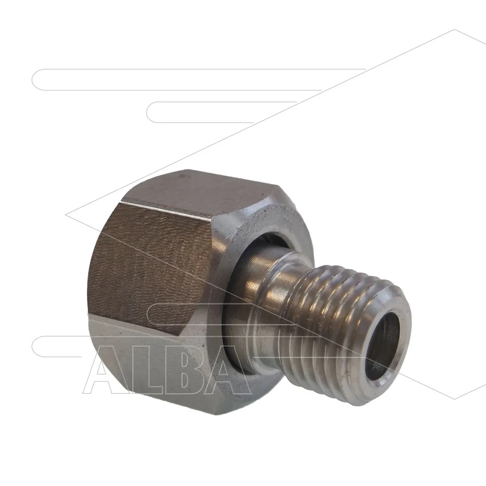 Adapter - RVS - M18x1,5 bi x 1/4" bu - 2-delig - Afbeelding 1