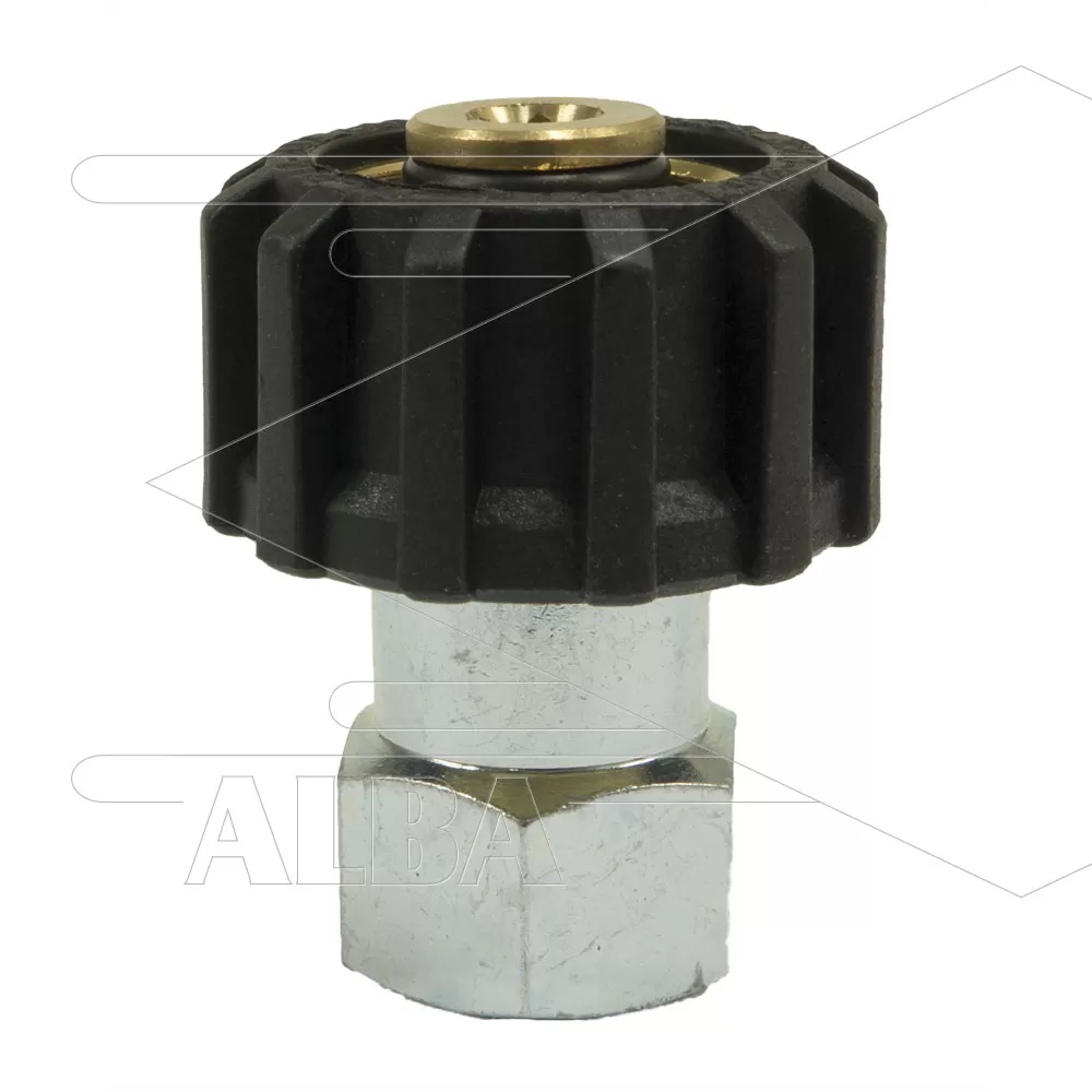 M22x1,5 - snelkoppeling wartel - messing - 250 Bar - Ø14mm - max 150°C - 1/8" bi - Afbeelding 1