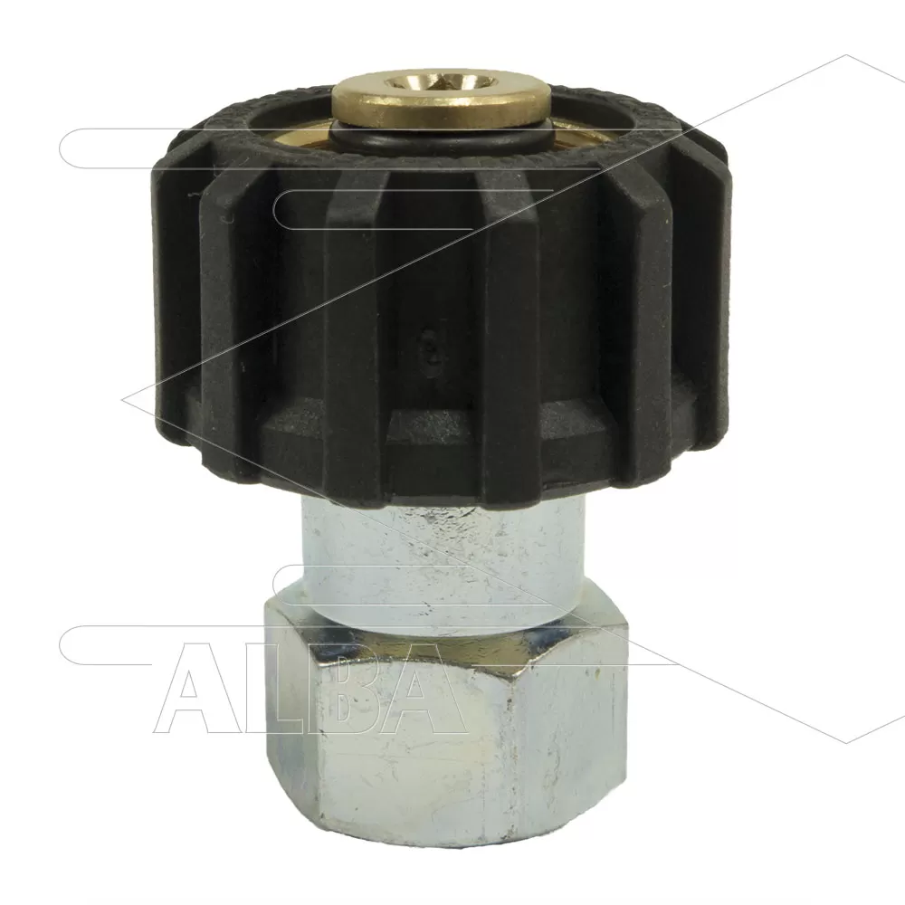M22x1,5 - snelkoppeling wartel - messing - 250 Bar - Ø14mm - max 150°C - 3/8" bi - Afbeelding 1