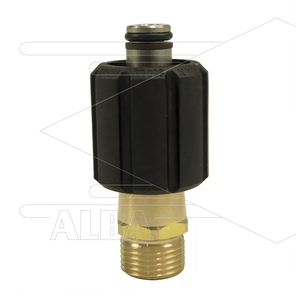 ST44 - Swivel + lager - messing - 400 Bar - Ø14mm - max 150°C - M22x1,5 wartel x M22 bu - Afbeelding 1