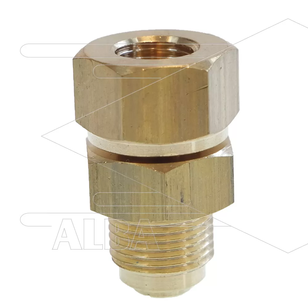 LR - Swivel - messing - kort - 220 Bar - 30 l/min - max 60°C - 30 tpm - 1/4" bi x 3/8" bu - Afbeelding 1