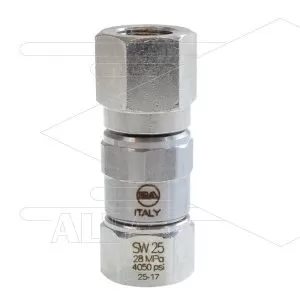 SW25 - Swivel - RVS / messing - 250 Bar - 40 l/min - max 90°C - 30 tpm - 2 x 3/8" bi