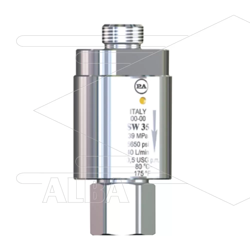 SW35 - Swivel - RVS / messing - 350 Bar - 40 l/min - max 90°C - 2000 tpm - 3/8" bu x 3/8" bi - Afbeelding 1