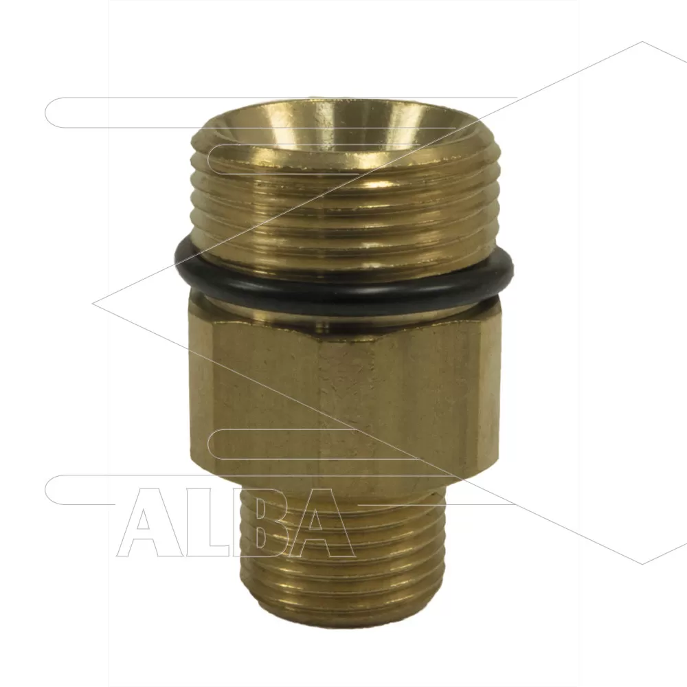 AR8 - M24x1,5 - nippel - messing - 350 Bar - Ø14mm - max 160°C - 3/8" bu - Afbeelding 1
