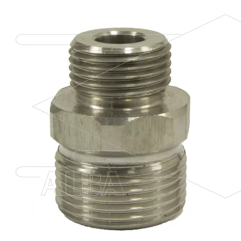 M22x1,5 - snelkoppeling nippel - RVS - 500 Bar - Ø14mm - max 150°C - 3/8" bu - Afbeelding 1