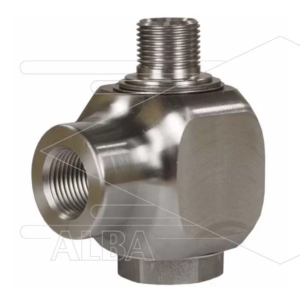 ST322 – Swivel – haaks – RVS – 400 Bar –  max 90°C – 30 tpm – 3/8″ bu x 3/8″ bi - Afbeelding 1