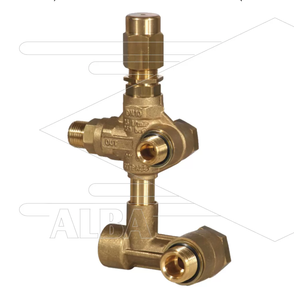 VB35 drukregelautomaat - Interpump serie E1 - E2 - E3 - 220 Bar - 25 l/min - 90°C - In: 1/2" bi/bu - Uit: 3/8" bu - Bypass: inwendig - Afbeelding 1