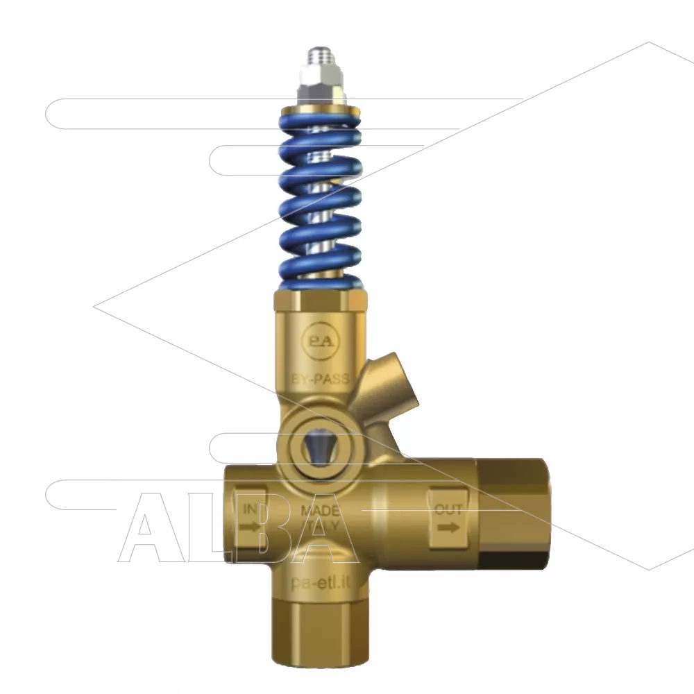 VB85/280-RV - met knop en manometeraansluiting - 280 Bar - 80 l/min - max 90°C - In: 1/2" bi - Uit: 1/2" bi - Bypass: 1/2" bi - Afbeelding 1