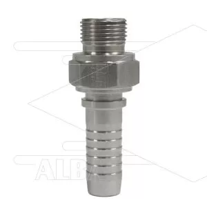 Persnippel 3/8 - 3/8" buitendraad - SW22 - RVS
