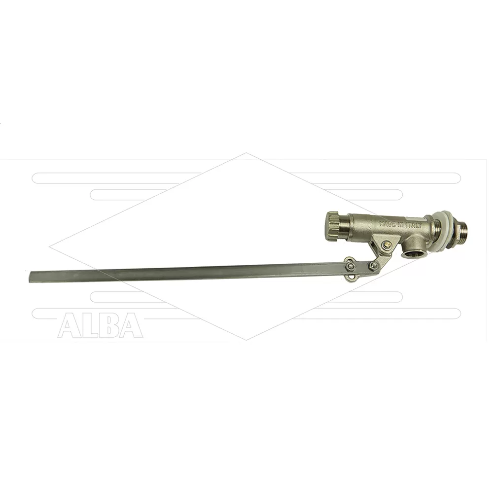 Vlotterafsluiter - messing - excl. drijver - L=580mm - 12 Bar - max 60°C - 1" bu - Debiet 1 Bar = 63 l/min - 12 Bar = 205 l/min - Afbeelding 1