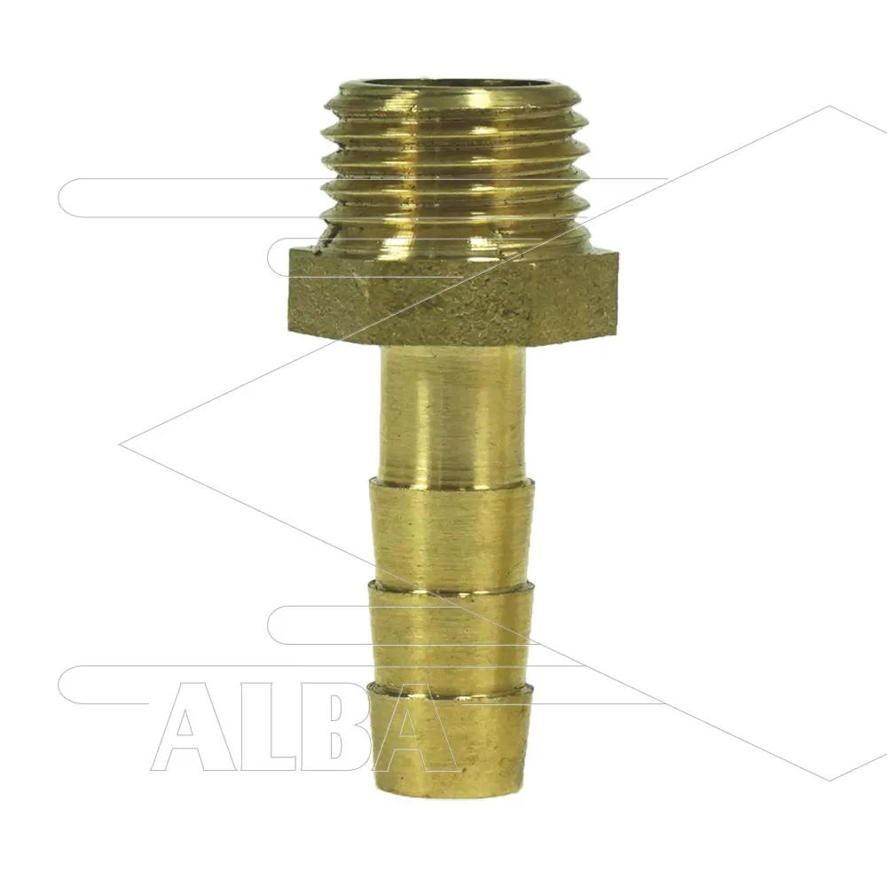 Slangpilaar - messing - Ø8mm - 1/4 bu - Afbeelding 1