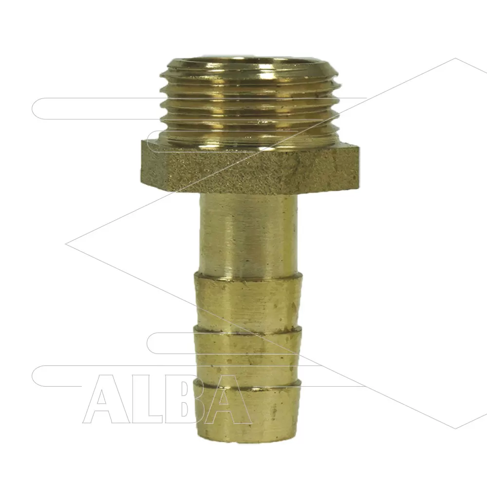 Slangpilaar - messing - Ø10mm - 3/8 bu - Afbeelding 1