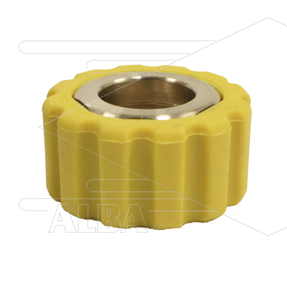 Wartelmoer M22x1,5 - Geel t.b.v. perspilaar - messing - Afbeelding 1