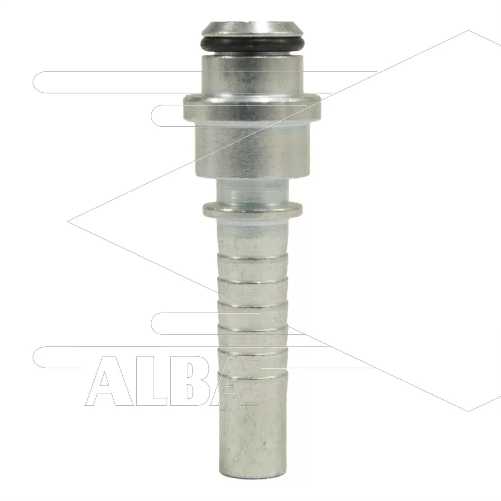 Persnippel 3/8 - vlak - met O-ring - t.b.v. M22x1,5 wartel - staal - Afbeelding 1