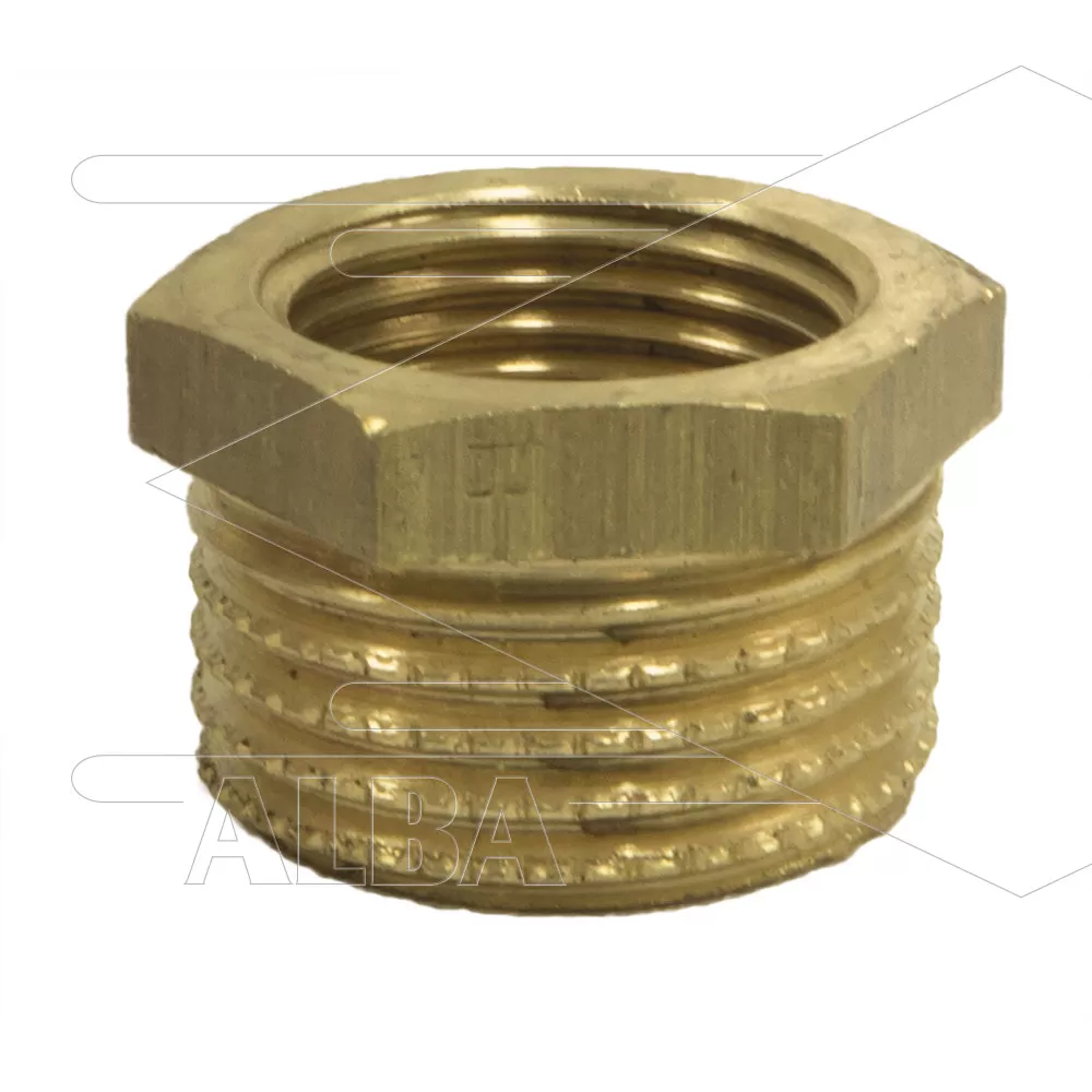 222004 Verloopring - messing - 3/8 bu x 1/8" bi - Afbeelding 1