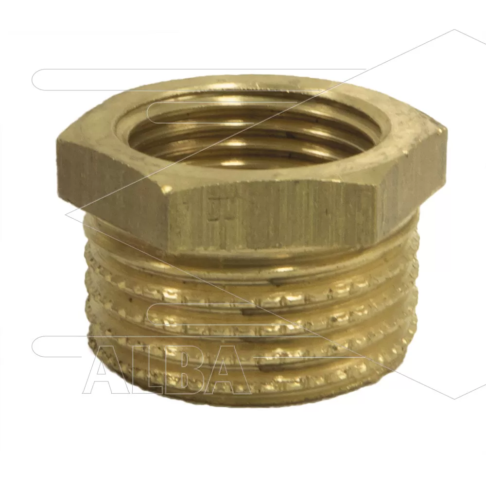 Verloopring - messing - 1/2 bu x 3/8" bi - Afbeelding 1