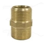 Dubbele nippel - messing - 2 x 1/2 bu