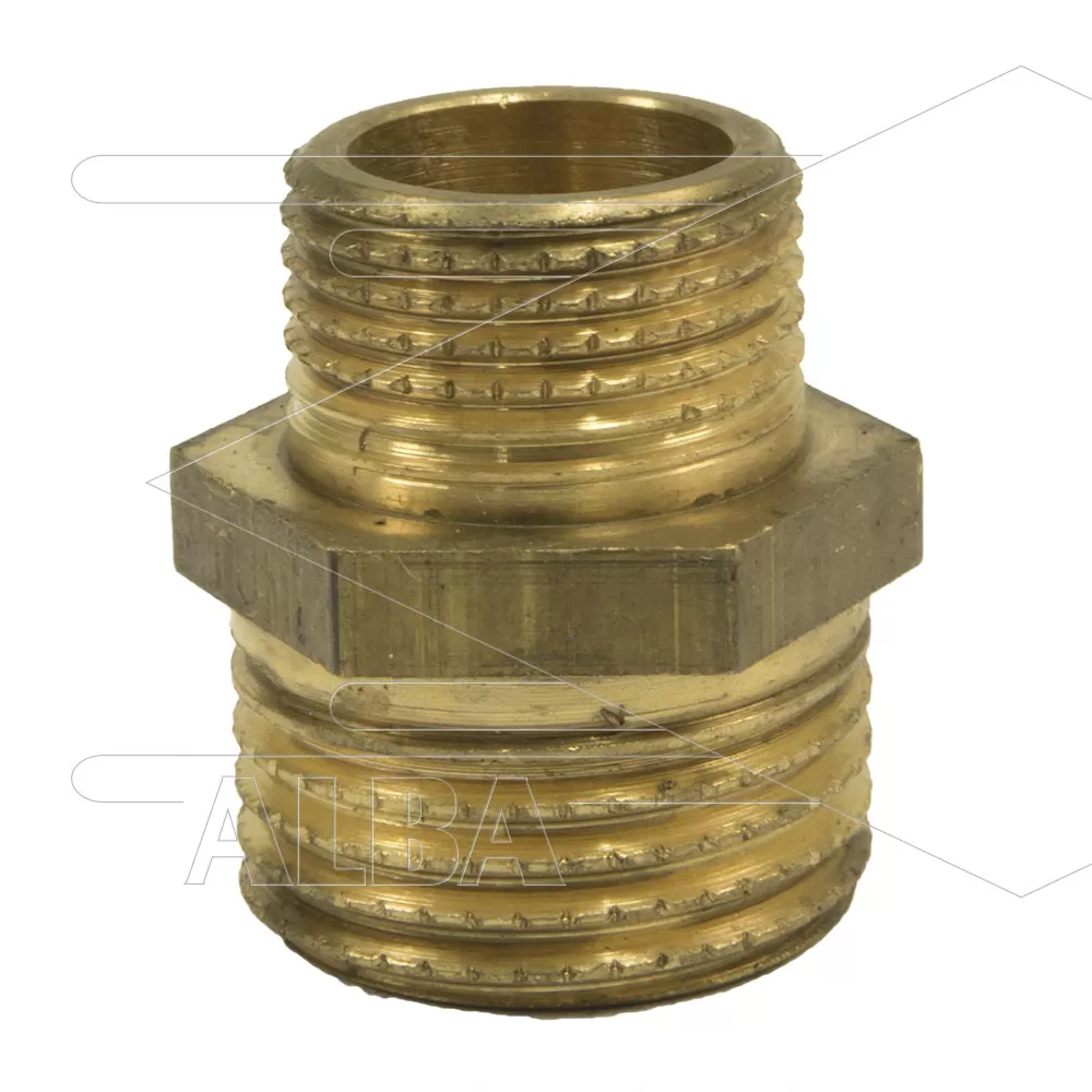 Verloopnippel - messing - 1/2 bu x 3/4" bu - Afbeelding 1