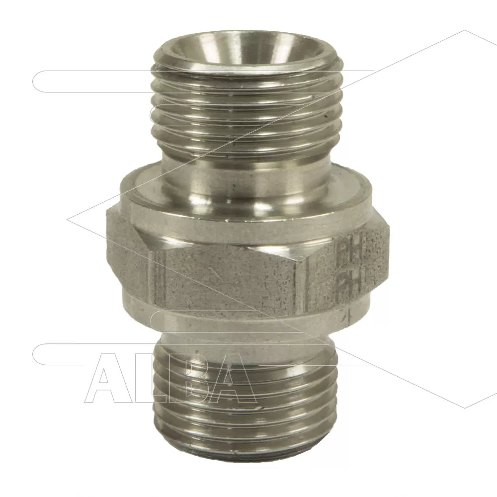Dubbele nippel - RVS - 2 x 1/2 bu - BSP - 400 Bar - Afbeelding 1