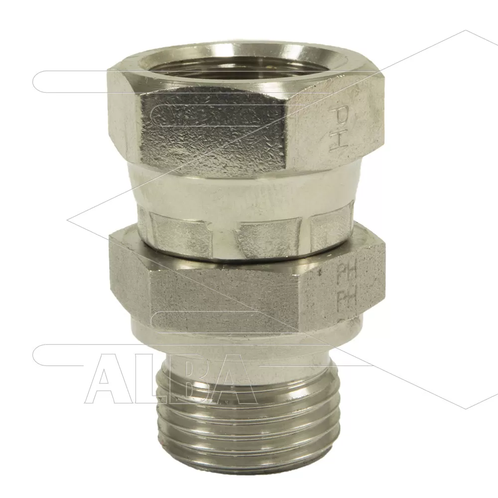 Verloopnippel RVS - 1/4 bu x 1/4" wartel - BSP - Afbeelding 1