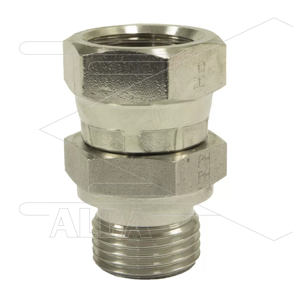 Verloopnippel RVS - 3/8 bu - 3/8" wartel - BSP - Afbeelding 1