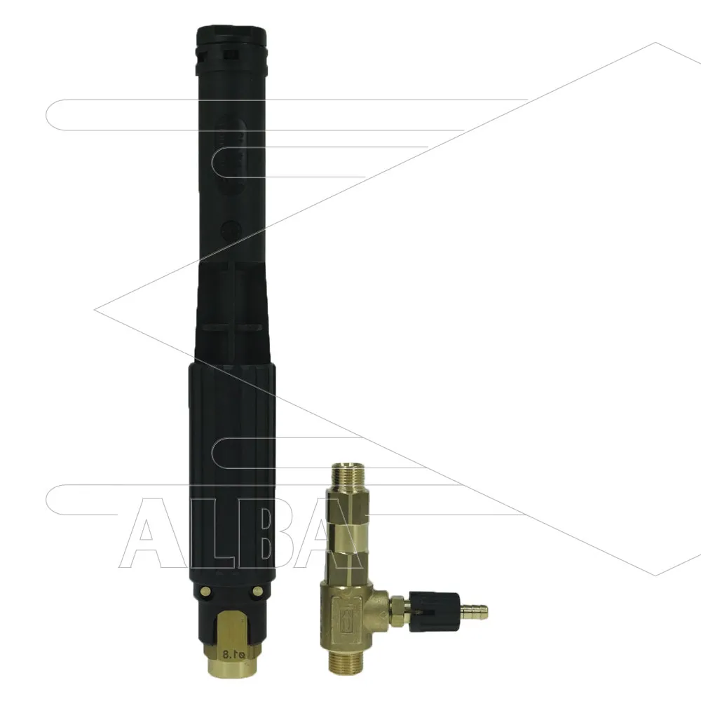LS12 - schuimlans - zwart (nozzle 1,8mm) + LS12 injector (nozzle 1,2mm) - 60 tot 200 Bar - 5 tot 9 l/min - 1/4" bi - Afbeelding 1