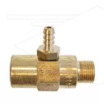 Chemicaliën injector - messing - Ø2.1mm (120) - 280 Bar - 30 l/min - 3/8 bi x 3/8" bu