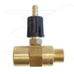 Chemicaliën injector - messing - regelbaar - Ø1.8mm (090) - 280 Bar - 30 l/min - 3/8 bi x 3/8" bu