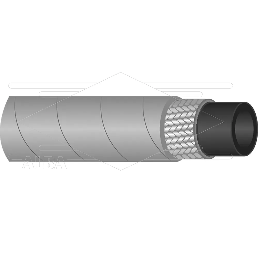 Hogedrukslang - 1SC-DN10 (3/8") - grijs - 210 Bar - Ø15,6mm - 150°C - Afbeelding 1