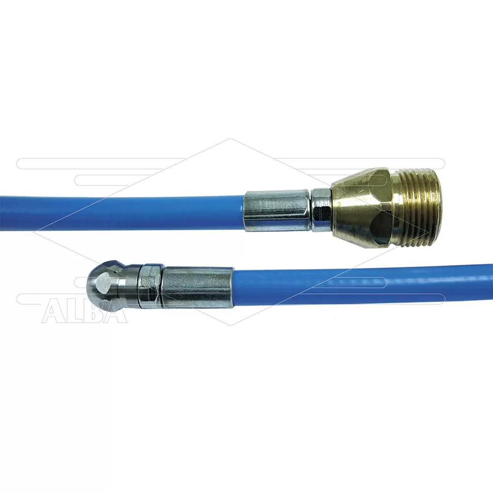 NW5 rioolslang - blauw - 40m - 250 Bar - met nozzle zonder voorboring - M22x1,5 bu - Afbeelding 1
