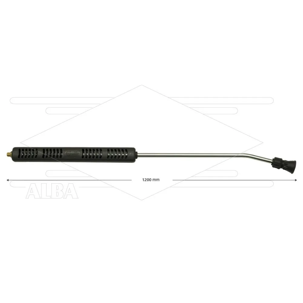 Lans SC8 - L=1200mm - gebogen - staal verzinkt - open isolatie L=720mm - 350 Bar - max 150°C - 1/4" bu met nozzlesok en beschermkap - Afbeelding 1