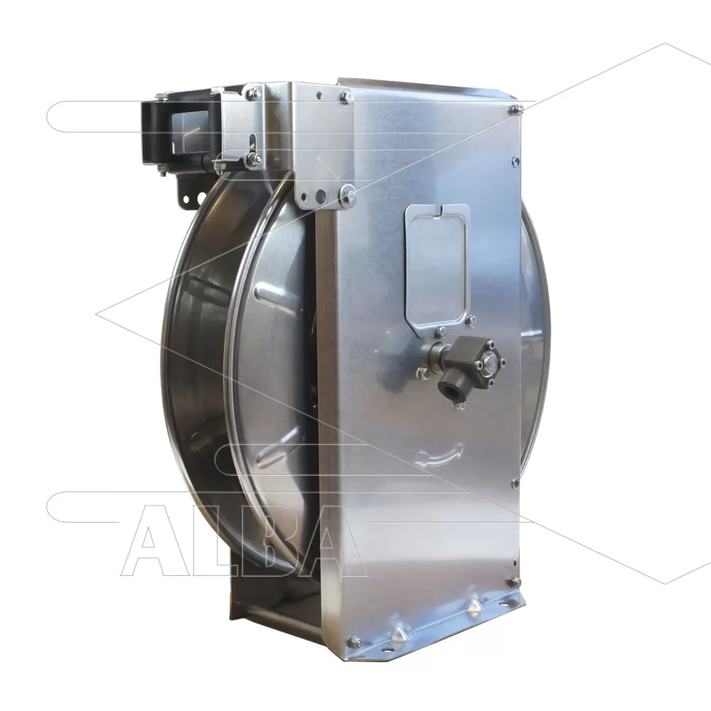 Slanghaspel TeHa - ST14/10e - Inclusief swivel - Automatisch oprollend - RVS - Afbeelding 1