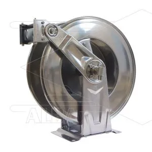 Ramex – slanghaspel – 13 meter – 100 bar – RVS – Verstelbaar uiloopvenster – Inclusief swivel – Automatisch oprollend